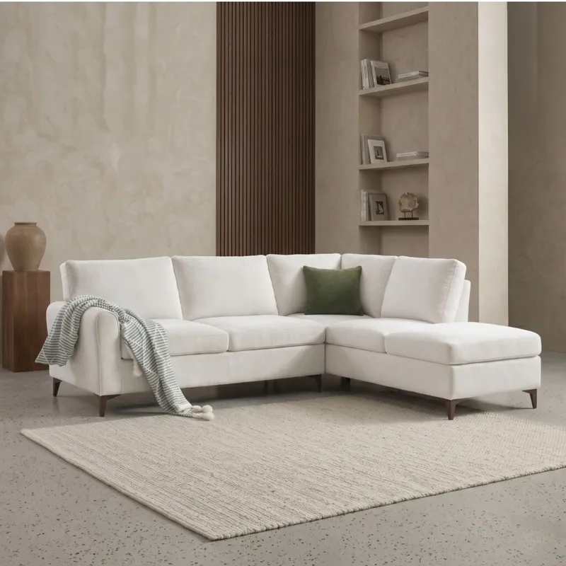 Sillón Esquinero Living - Roma - Beige en Blanco - Sillones y sofás, Uruguay | Rústico Hogar
