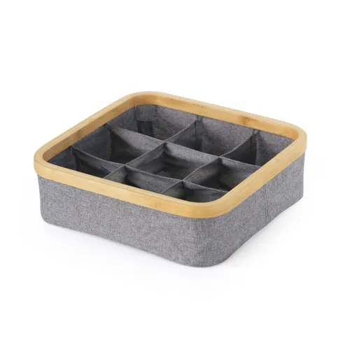 ORGANIZADOR PLEGABLE 9 COMP 30X30X9CM EX TELA GRIS en Gris - Canastos, Uruguay | Decohogar