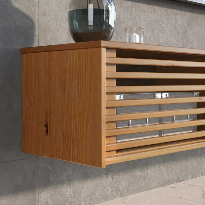 Rack Suspendido TV 175CM Ripado Riven - Madera Maciza en Madera natural - Muebles para TV, Uruguay | Balton, vista 3