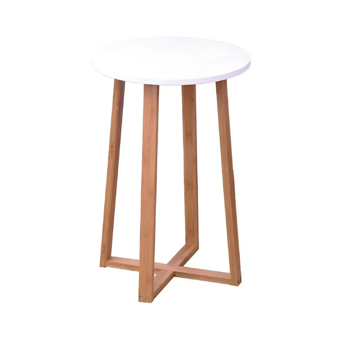 MESA REDONDA 40X40X60 CM BAMBOO CON BLANCO en Multicolor - Mesas de comedor, Uruguay | Decohogar
