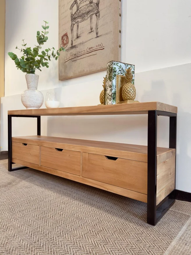 Rack Con Hierro en Madera natural - Muebles para TV, Uruguay | Marvic, vista 2