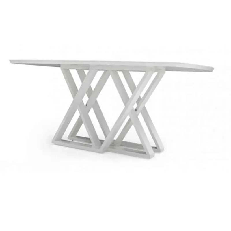 MESA DE COMEDOR 170 X 110 - TAPA SEMI OVAL - OFF WHITE en Blanco - Mesas de comedor, Uruguay | Champagne Home