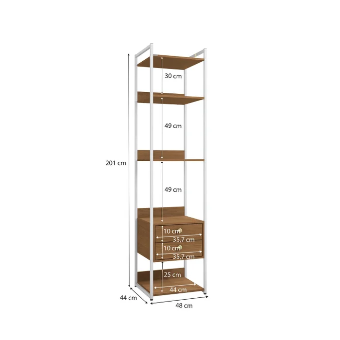 Combo Closet Abierto Modular P49 y P50 - Linea Industrial en Madera natural - Roperos y placares, Uruguay | Balton, vista 10