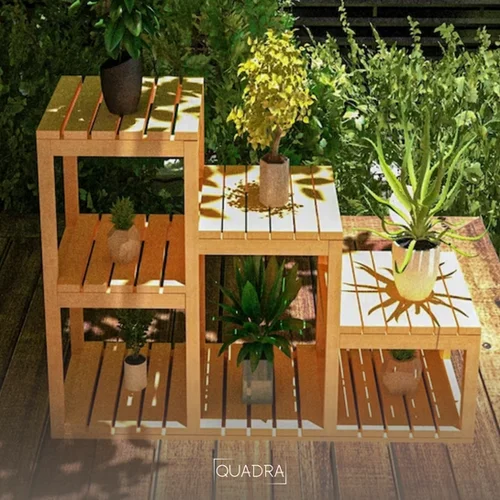 Estantería de jardín Michelada en Madera natural - Muebles para el exterior, Uruguay | Decoquadra, vista 4