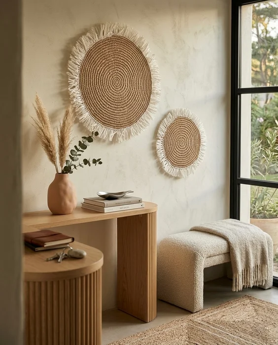 Individual / Aplique Alelí Blanco y Natural en Blanco - Decoración de pared, Uruguay | Indrana
