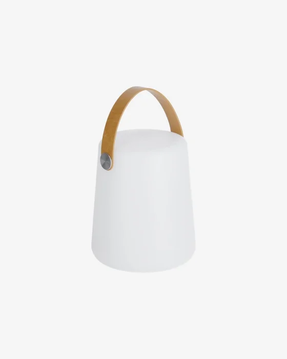 Luminaria de mesa exterior Dialma con asa marrón en Blanco - Muebles para el exterior, Uruguay | Kavehome