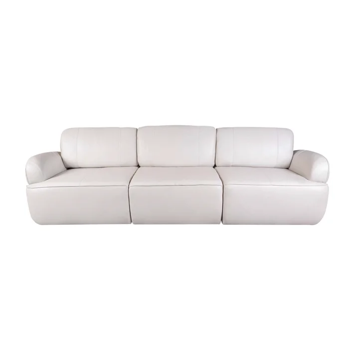 Sofa 4 Cuerpos Cuero-100-natural Natural-beige Iron Marfil en Blanco - Sillones y sofás, Uruguay | Divino, vista 3