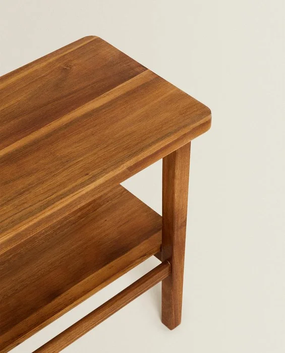 BANCO DOBLE DE ACACIA en Madera natural - Butacas, banquetas y puffs, Uruguay | Zara Home, vista 4