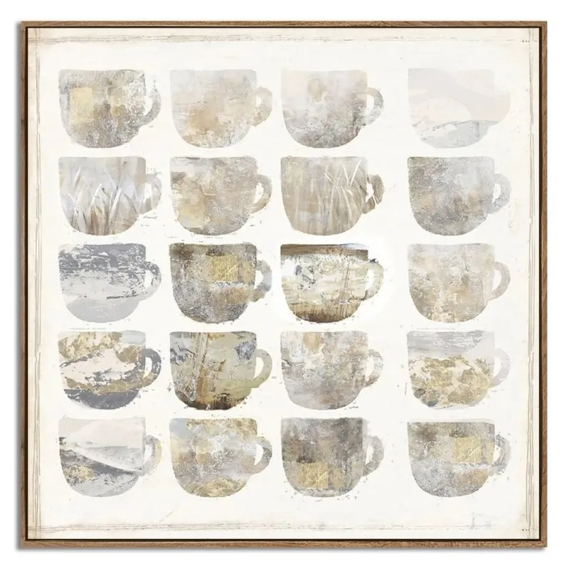 CUADRO CANVAS 40x40cm MARCO CAFÉ PASTELES en Multicolor - Decoración de pared, Uruguay | Decohogar