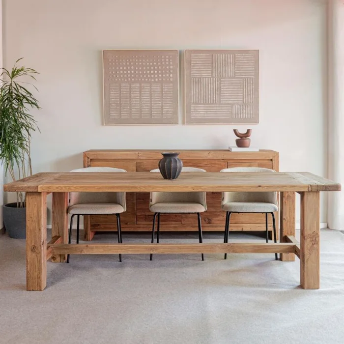 Mesa de Comedor Romana / Madera Reciclada en Madera natural - Mesas de comedor, Uruguay | Fábrica Italiana