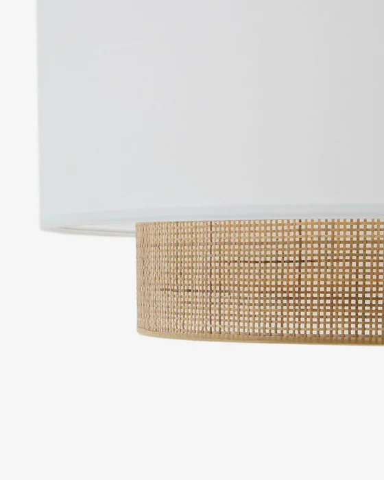 Pantalla para lámpara de techo Erna de bambú con acabado natural y blanco - Ø 60 cm en Blanco - Lámparas colgantes, Uruguay | Kavehome, vista 3