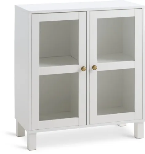Vitrina SKALS puertas de vidrio blanco en Blanco - Bibliotecas, Uruguay | JYSK