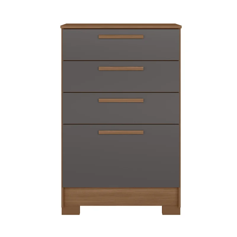 Comoda 4 Cajones Alta Con Patas 100% Mdp en JATOBA GRAFITO - Cómodas, Uruguay | Soy Hogar, vista 3