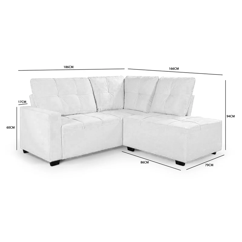 Sillon Sofa Esquinero Living 5 Cuerpos Tapizado Tela en Azul - Sillones y sofás, Uruguay | Soy Hogar, vista 6