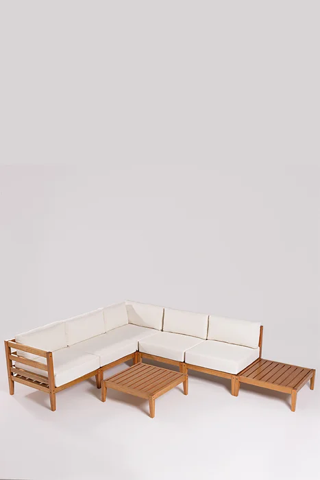 ESQUINA CANNES RIPADA ACQUABLOCK CRUDO 74x74x66CM JATOBA en Madera natural - Muebles para el exterior, Uruguay | Vinibel, vista 7