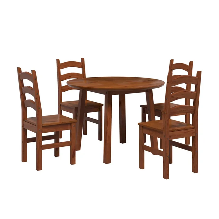 Conjunto de Comedor 4 sillas - Brunei - Nogal en Marrón - Mesas de comedor, Uruguay | Rústico Hogar, vista 2