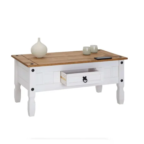 Mesa de living Linea Naturale - Blanco/Roble en Multicolor - Mesas de living, Uruguay | La Cueva Muebles, vista 12