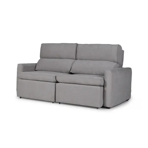 Sofá Santiago (Rebatible) - Tela Microfibra - 2,5 cuerpos - TC1009 (Plata) en Gris - Sillones y sofás, Uruguay | NYR