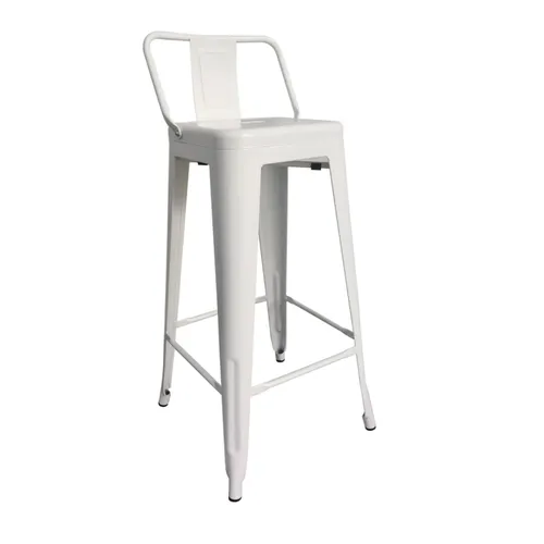 TABURETE TOLIX BLANCO CON RESPALDO BC-234 - Butacas, banquetas y puffs, Uruguay | Alfa Ventas