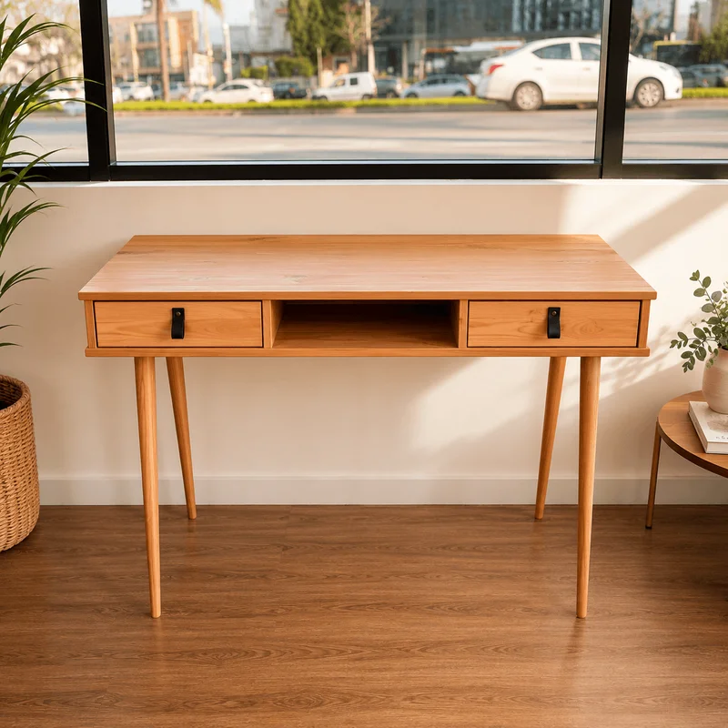 Escritorio 110cm Retro Milan - Madera Maciza en Madera natural - Escritorios, Uruguay | Balton, vista 3