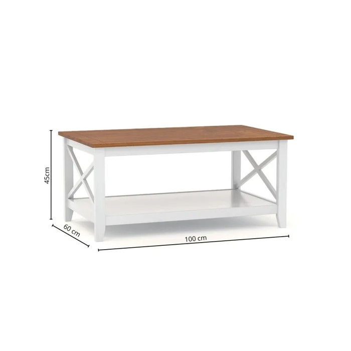 Mesa de Living Open - Blanco/Roble en Multicolor - Mesas de living, Uruguay | La Cueva Muebles, vista 2