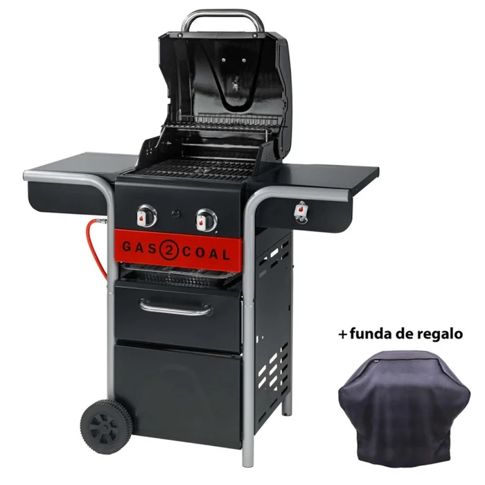 Barbacoa Hibrida Acero-inoxidable + Funda Regalo en Negro - Exterior, Uruguay | Divino, vista 2