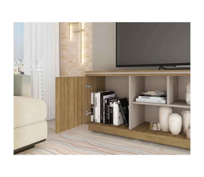 Rack Simetria 1.80 en Madera natural - Muebles para TV, Uruguay | Albanés, vista 2