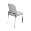 Silla en tapizada en sintético color perla, patas en metal chocolate claro. en Beige - Sillas, Uruguay | Champagne Home, vista 2 de 3