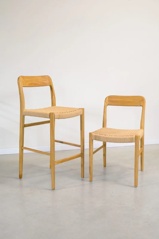 Silla en teca y cuerda natural en Madera natural - Sillas, Uruguay | Entrecasa, vista 3