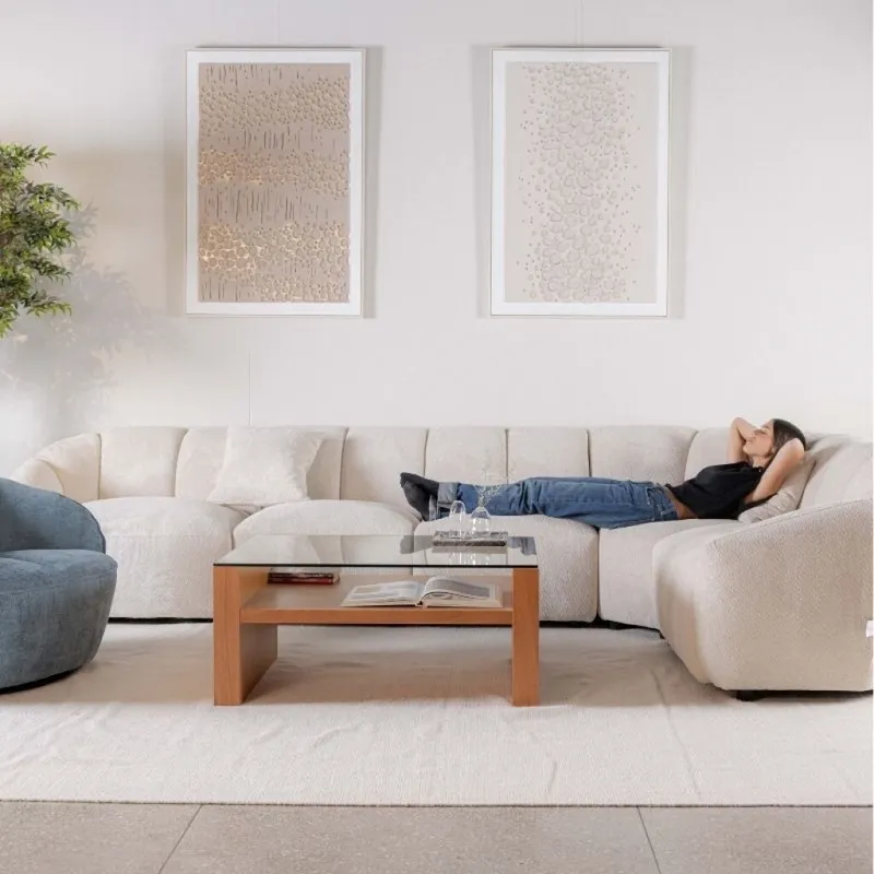 Sofá Esquinero Tratto / Crudo en Beige - Sillones y sofás, Uruguay | Fábrica Italiana