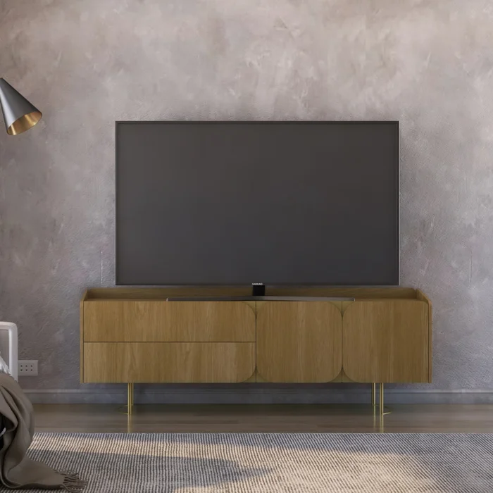 Rack Dakota - 2 puertas - Carvalho en Marrón - Muebles para TV, Uruguay | NYR