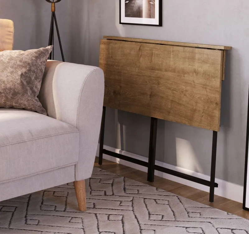 Escritorio plegable línea Steel Quadra | 27893 en Madera natural - Escritorios, Uruguay | World Vigo