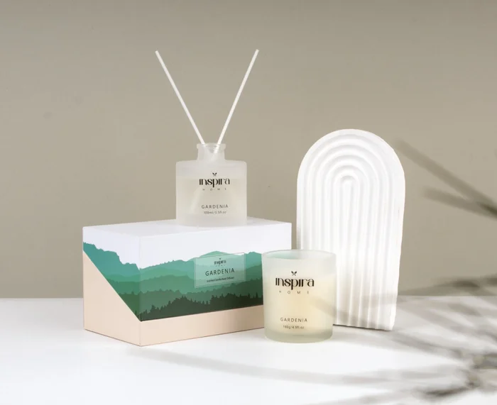 PACK VELA Y DIFUSOR GARDENIA EN CAJA REGALO - Velas y Portavelas, Uruguay | Champagne Home