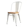 Silla Tolix Asiento de Madera Metal Blanco - Sillas, Uruguay | Berna home, vista 1 de 3