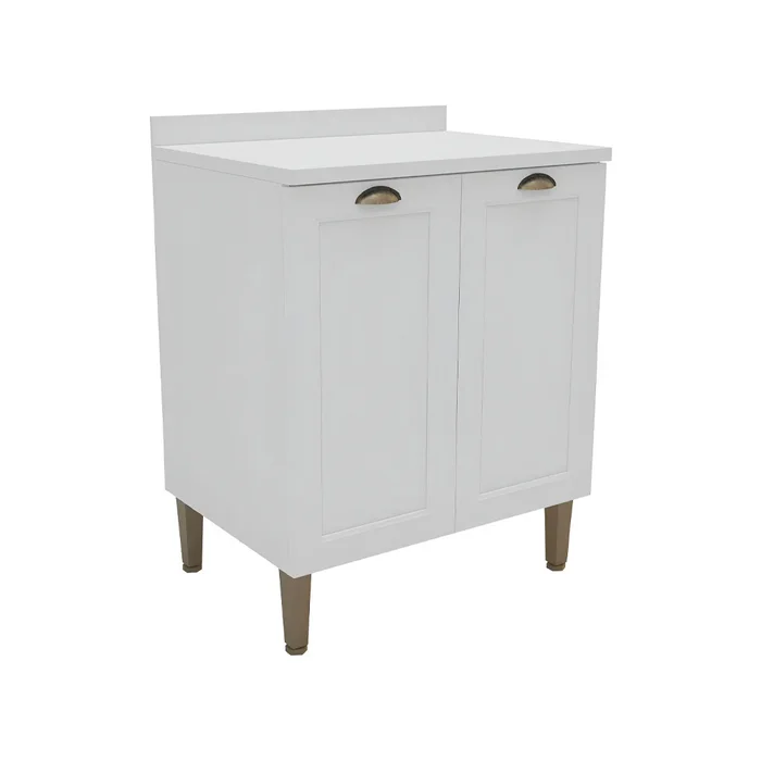 Bajo Mesada 2 Puertas Mdf Tiradores Metalicos en Blanco, Uruguay | Soy Hogar