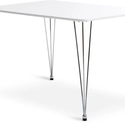 Mesa de comedor BANNERUP 76x120 blanco/cromo en Blanco - Mesas de comedor, Uruguay | JYSK