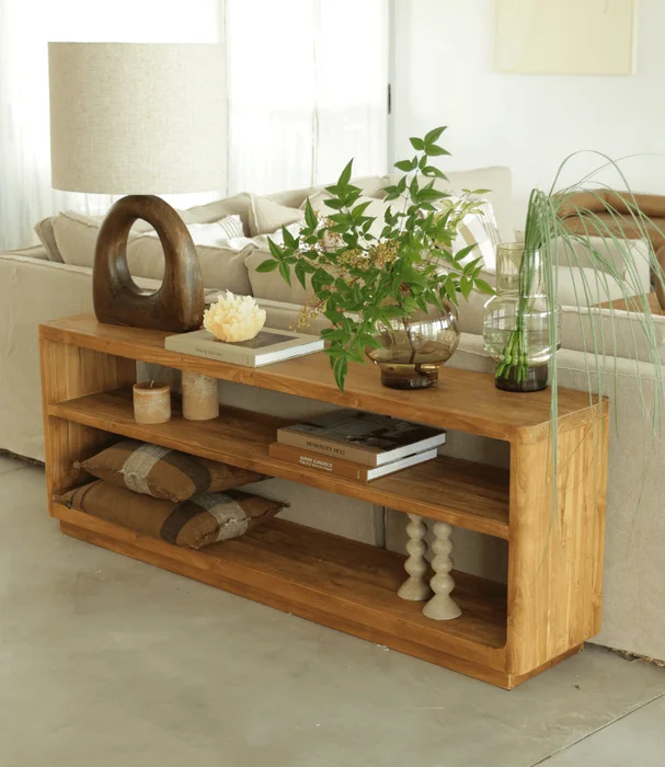 CONSOLA CIRO CON ESTANTES en Madera natural - Aparadores y recibidores, Uruguay | Masinfinito Casa, vista 2