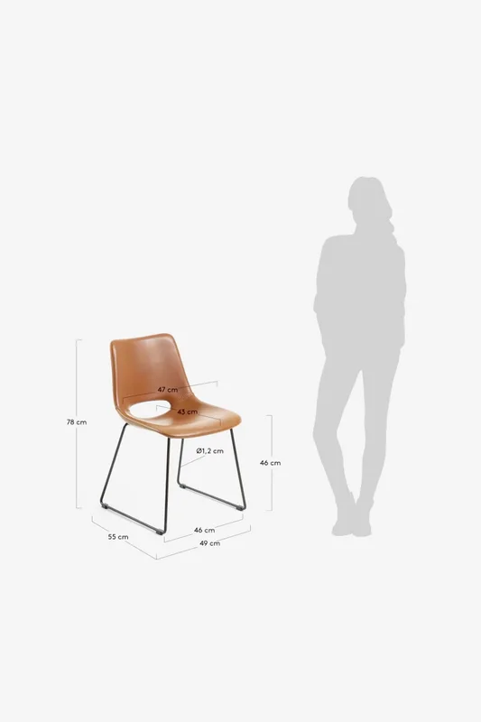 Silla Zahara - marrón en Marrón - Sillas, Uruguay | Kavehome, vista 8