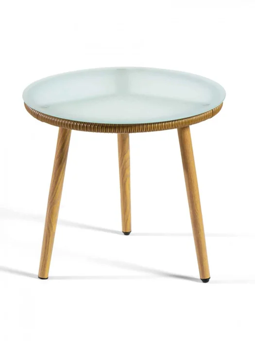 MESA AUXILIAR LIZA RATTAN 2048T HJ-62 (D) DIA.51X48H CM en Madera natural - Muebles para el exterior, Uruguay | Vinibel