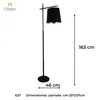 Luminaria de pie pantalla negra y detalles en madera E27 163cm en Negro - Lámparas de pie, Uruguay | Iluminica, vista 5 de 6
