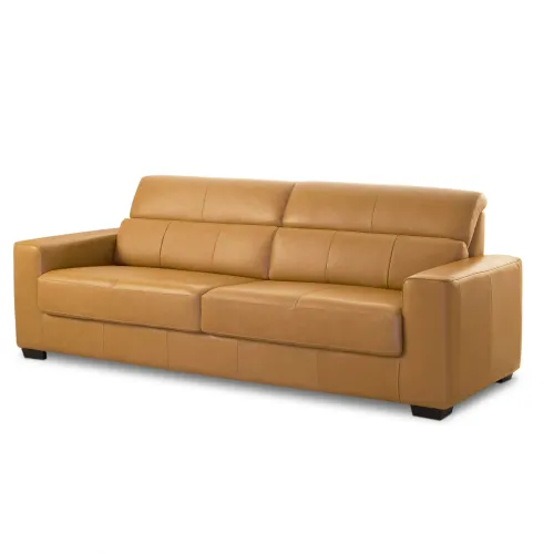 Sofá Sillon 100% cuero 3 Cuerpos Camel Sublime en Marrón - Sillones y sofás, Uruguay | Berna home