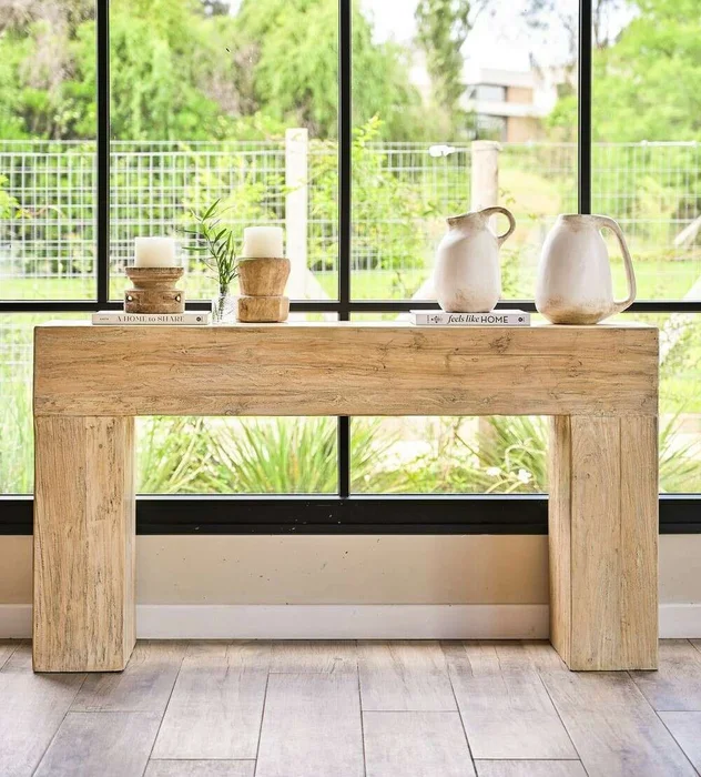 MESA DE ARRIMO / CONSOLA TAURET - 1.42 MTS en Madera natural - Bibliotecas, Uruguay | La Iberica, vista 7