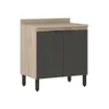 Mueble Multiuso Cocina 2 Puertas Estante Y Patas 100% Mdp Gris en Gris - Butacas, banquetas y puffs, Uruguay | Soy Hogar, vista 1 de 6