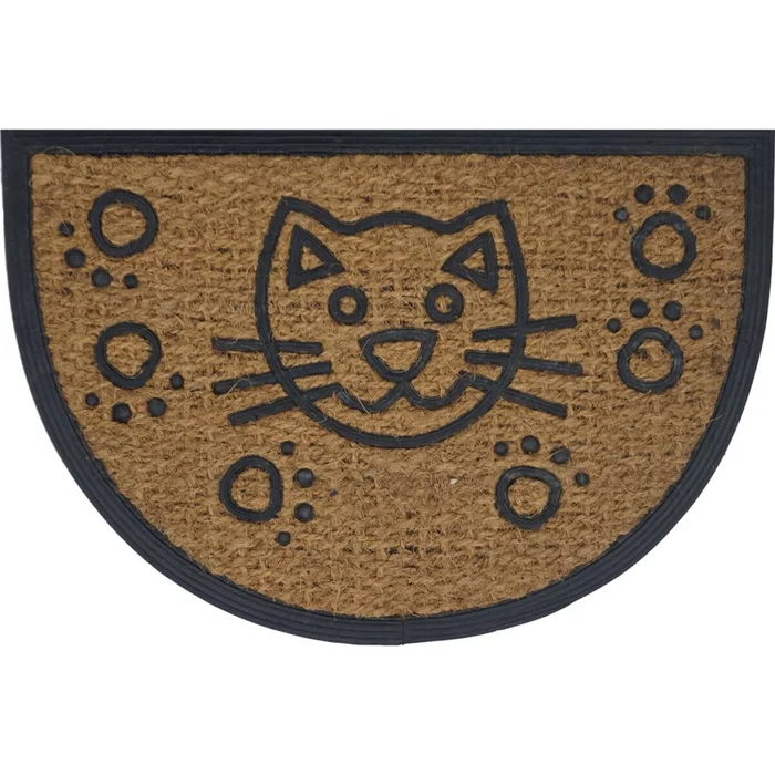 FELPUDO COCO/GOMA SEMICIRCULO 40x60CM H.1CM GATO en Marrón - Textiles, Uruguay | Decohogar, vista 2