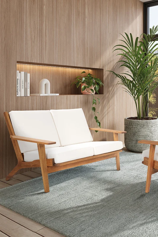 SOFA LOTUS 2 LUGARES ACQUABLOCK CRUDO 144x87x86CM JATOBA en Madera natural - Muebles para el exterior, Uruguay | Vinibel, vista 10