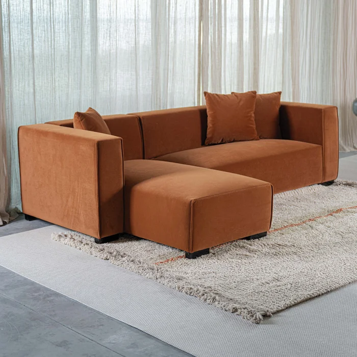 Sofá Nashville - Terracota - Chaise derecho en Marrón - Sillones y sofás, Uruguay | Walnut, vista 2