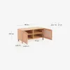 Banco Beyla con 2 puertas de madera maciza y chapa de roble 98,5 cm FSC 100% en Madera natural - Butacas, banquetas y puffs, Uruguay | Kavehome, vista 9 de 9