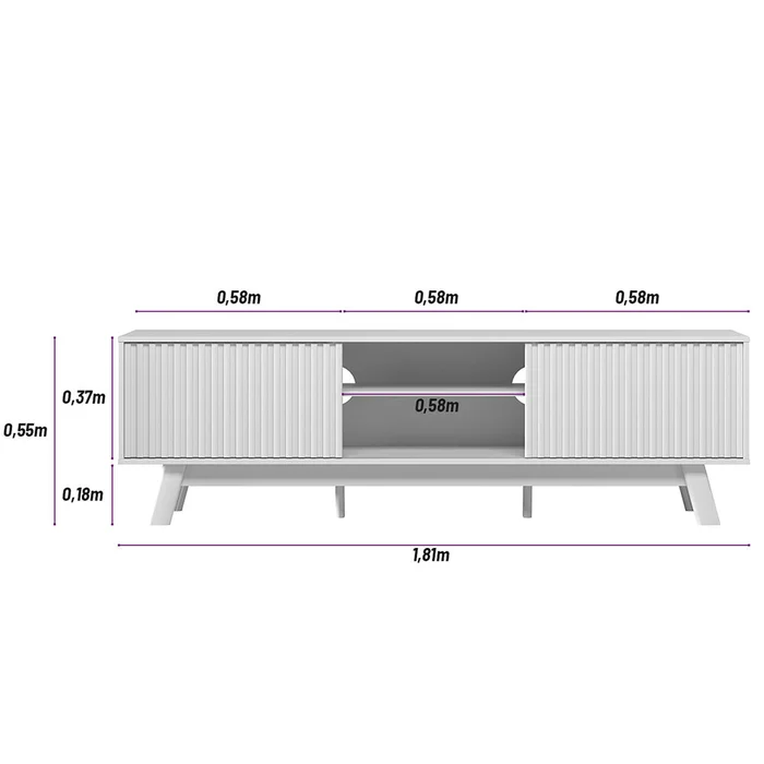 Rack para tv San Francisco 180cm con Listones de Madera en Madera natural - Muebles para TV, Uruguay | Balton, vista 7