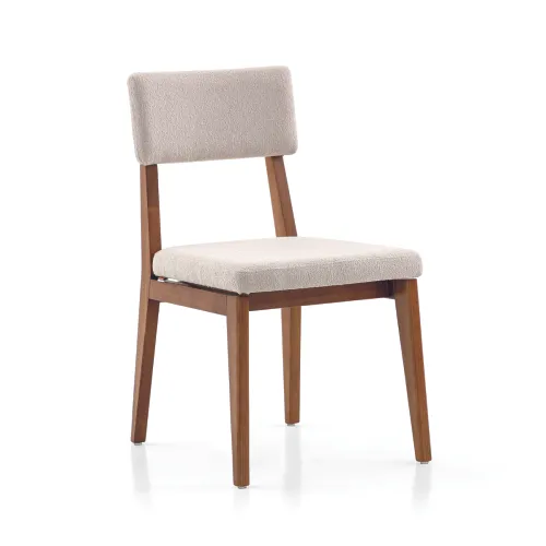 Silla baja - Tapizado PU Marfil en Madera natural - Sillas, Uruguay | Champagne Home