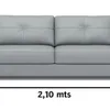 SOFA 100% CUERO - 3 CUERPOS - MODELO DOMINI - GRIS en Gris - Sillones y sofás, Uruguay | Champagne Home, vista 3 de 5